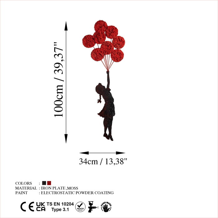 Wallity Banksy - 11-1 Escultura de pared en Rojo y Negro Wallity Banksy - 11-1 Escultura de pared en Rojo y Negro